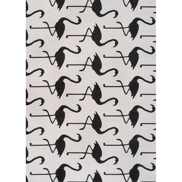 Liana Casual Coastal Flamingos Two-tone Indoor/Outdoor Area Rug